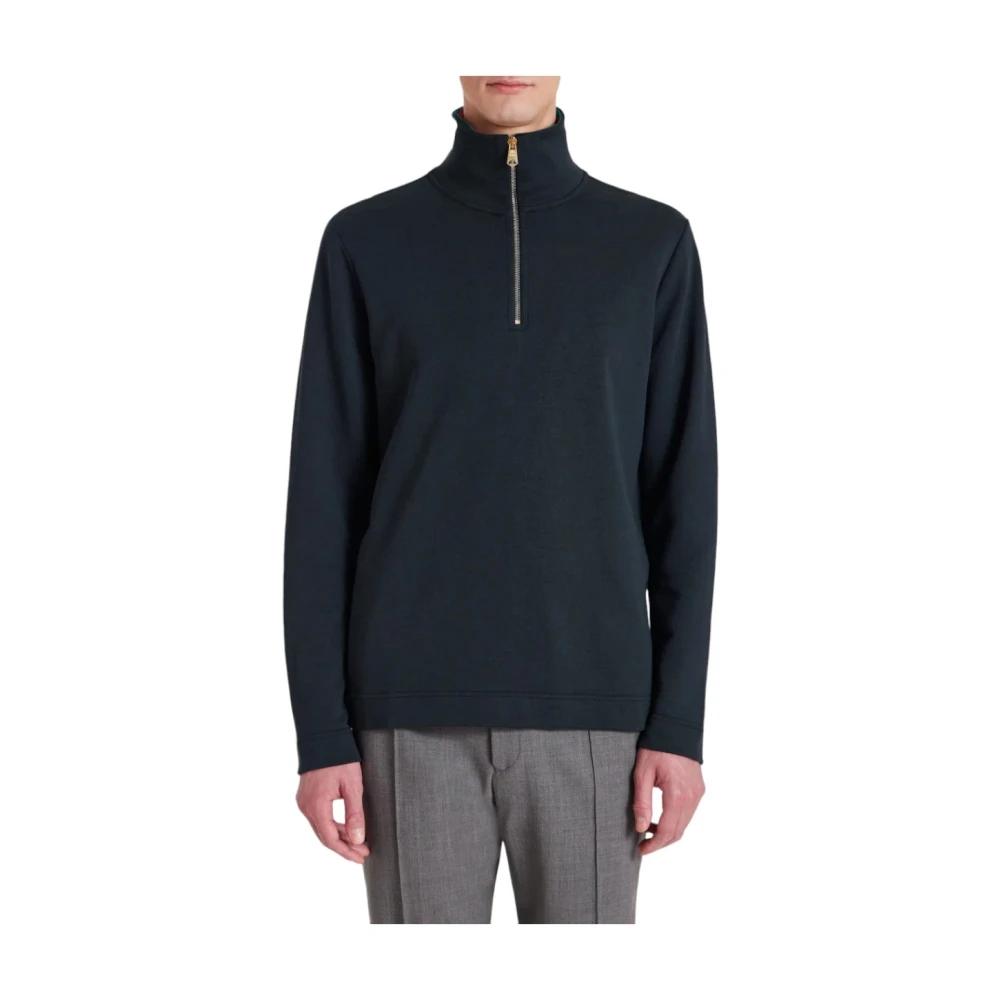 Paul Smith Navy Zip-Neck Sweatshirt Blue Heren