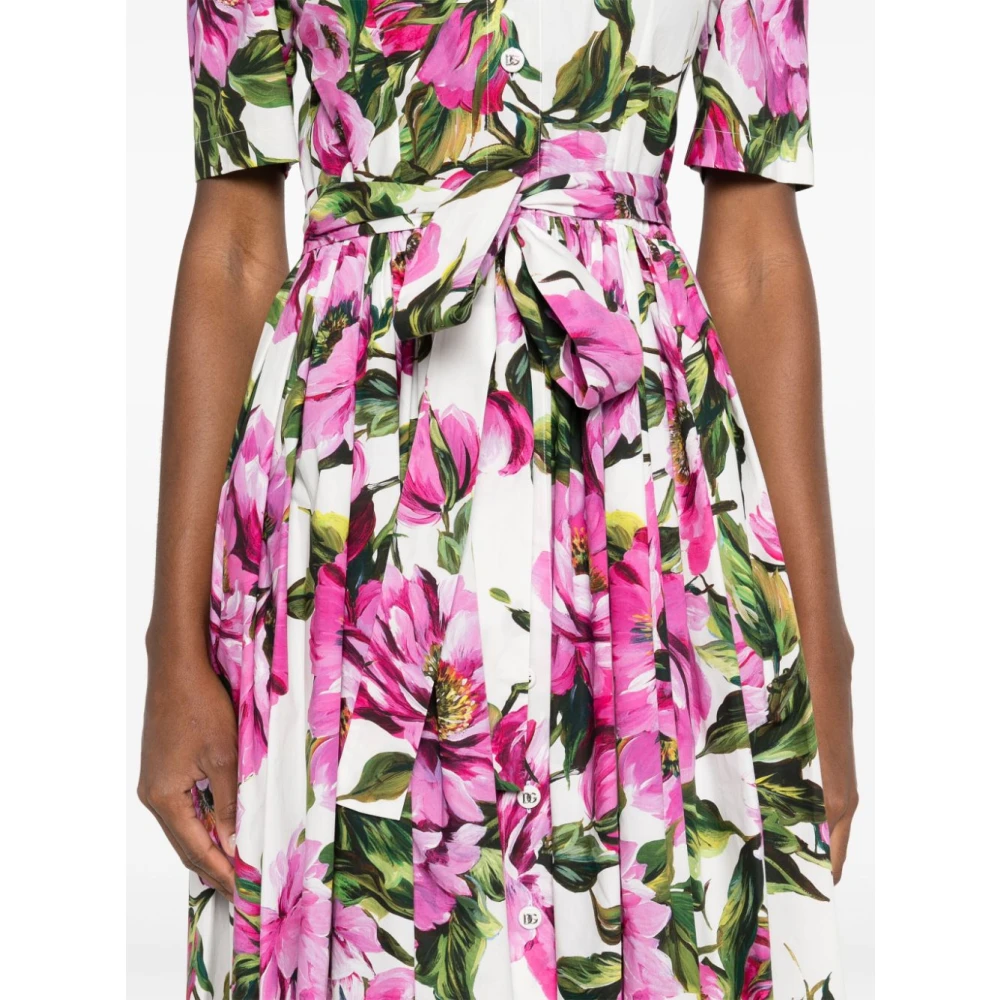 Dolce & Gabbana Bianco E Fucsia Jurk Dameskleding Multicolor Dames