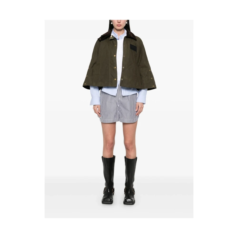 Barbour Khaki Reversible Buitenkleding met drukknoopsluiting Green Dames