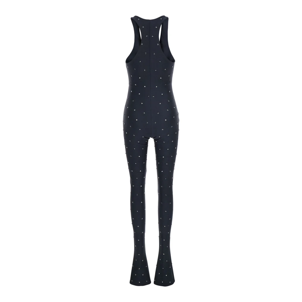 Andamane Zwarte Kristal Jumpsuit met Strass Details Black Dames