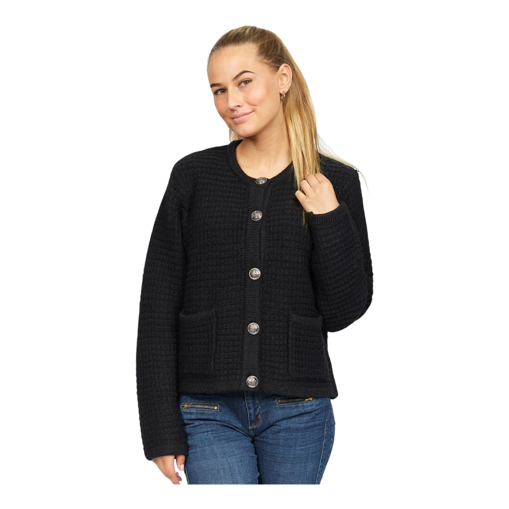 2-Biz Lovisa Zwarte Blazer met Patroon Kwaliteit Black Dames