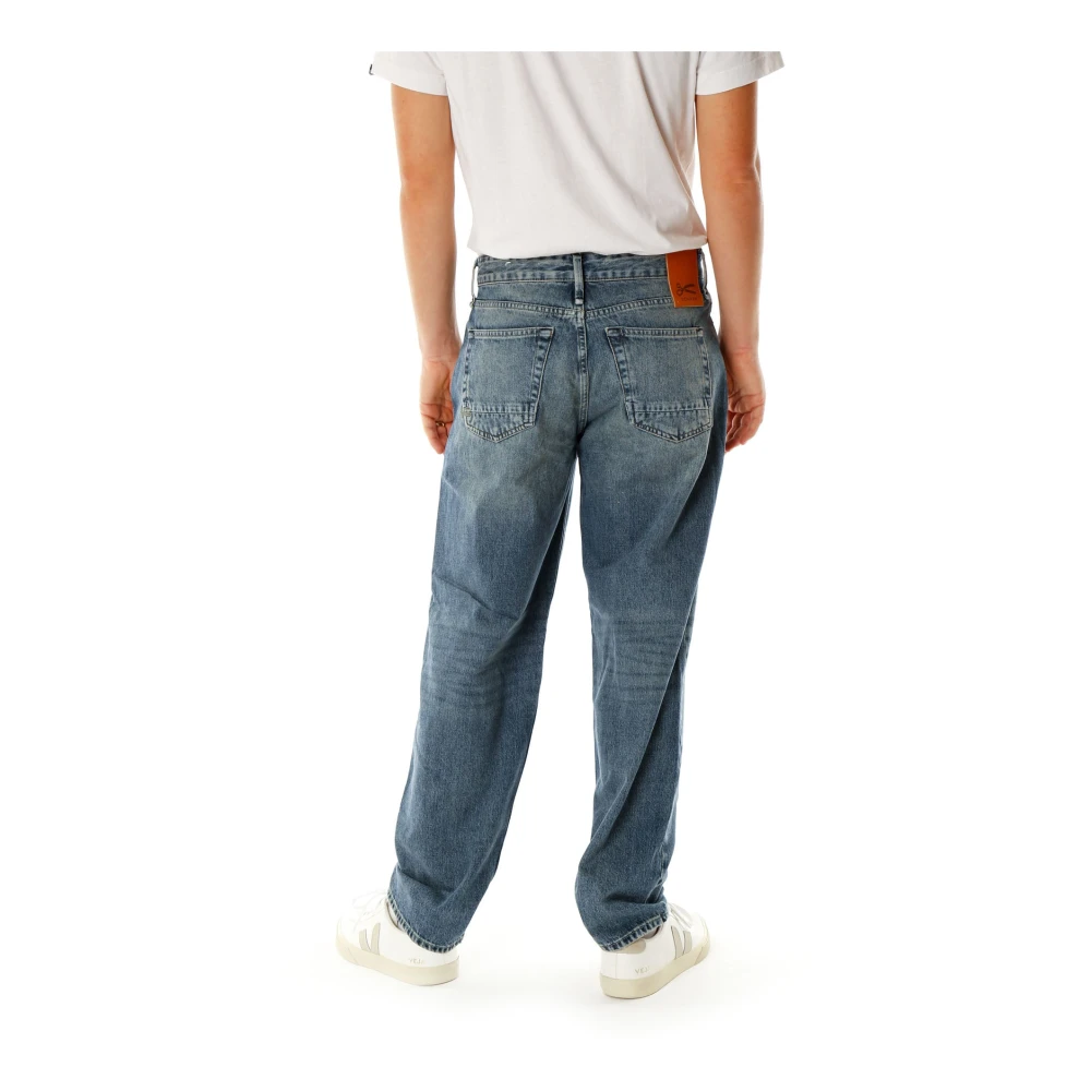 Denham Relaxed Tapered Fit Mid Waist Jeans Blue Heren