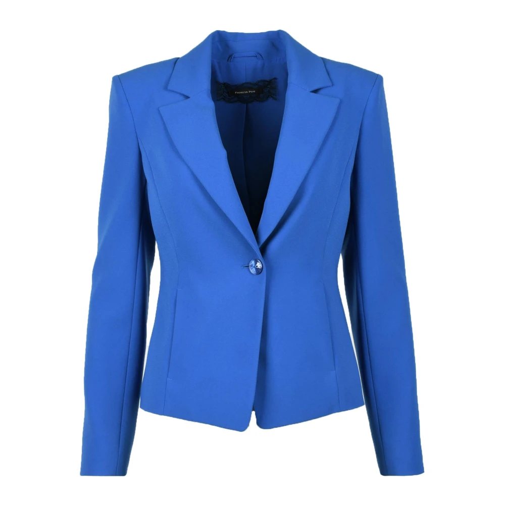 PATRIZIA PEPE Elegante Jas met Polyester en Elastaan Blue Dames
