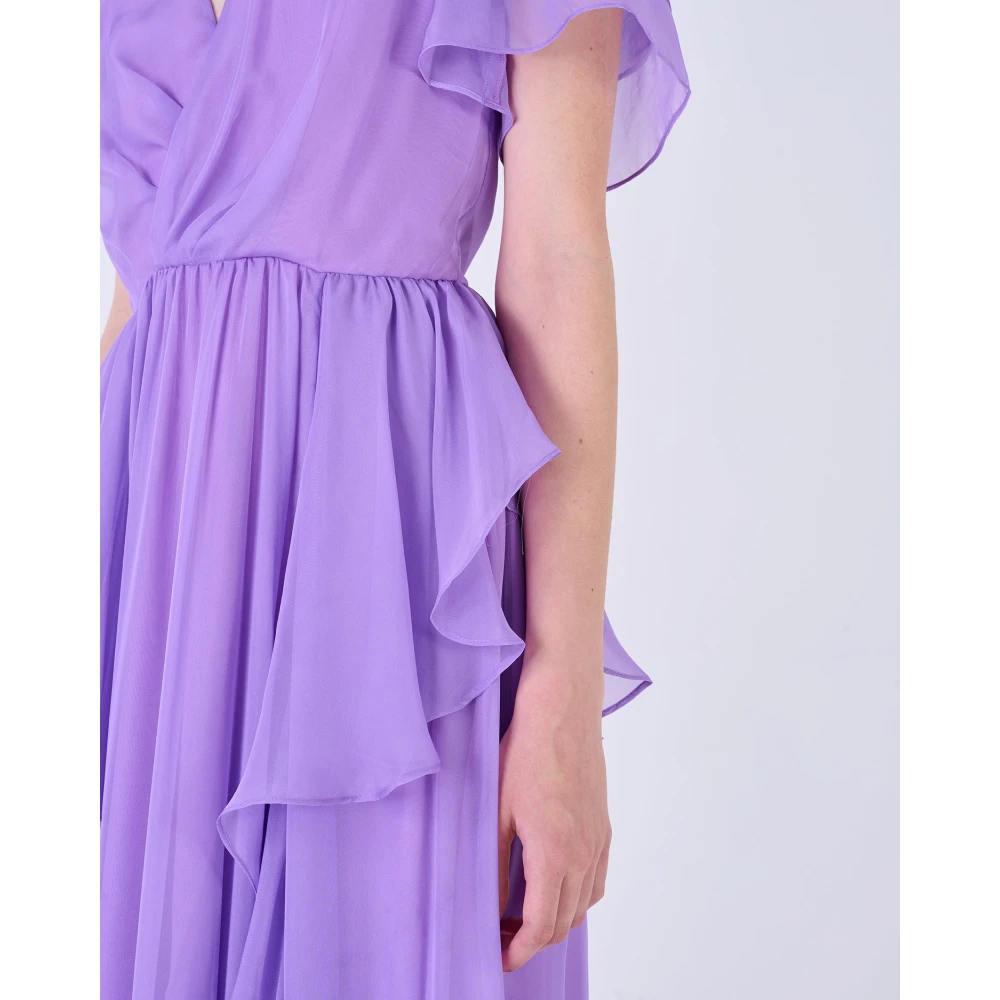 Silvian Heach Lange jurk met ruches Purple Dames