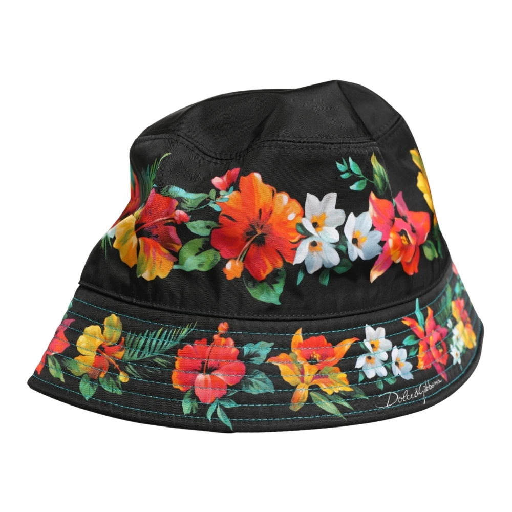 Dolce & Gabbana Men's Floral Print Nylon Fisherman Hat