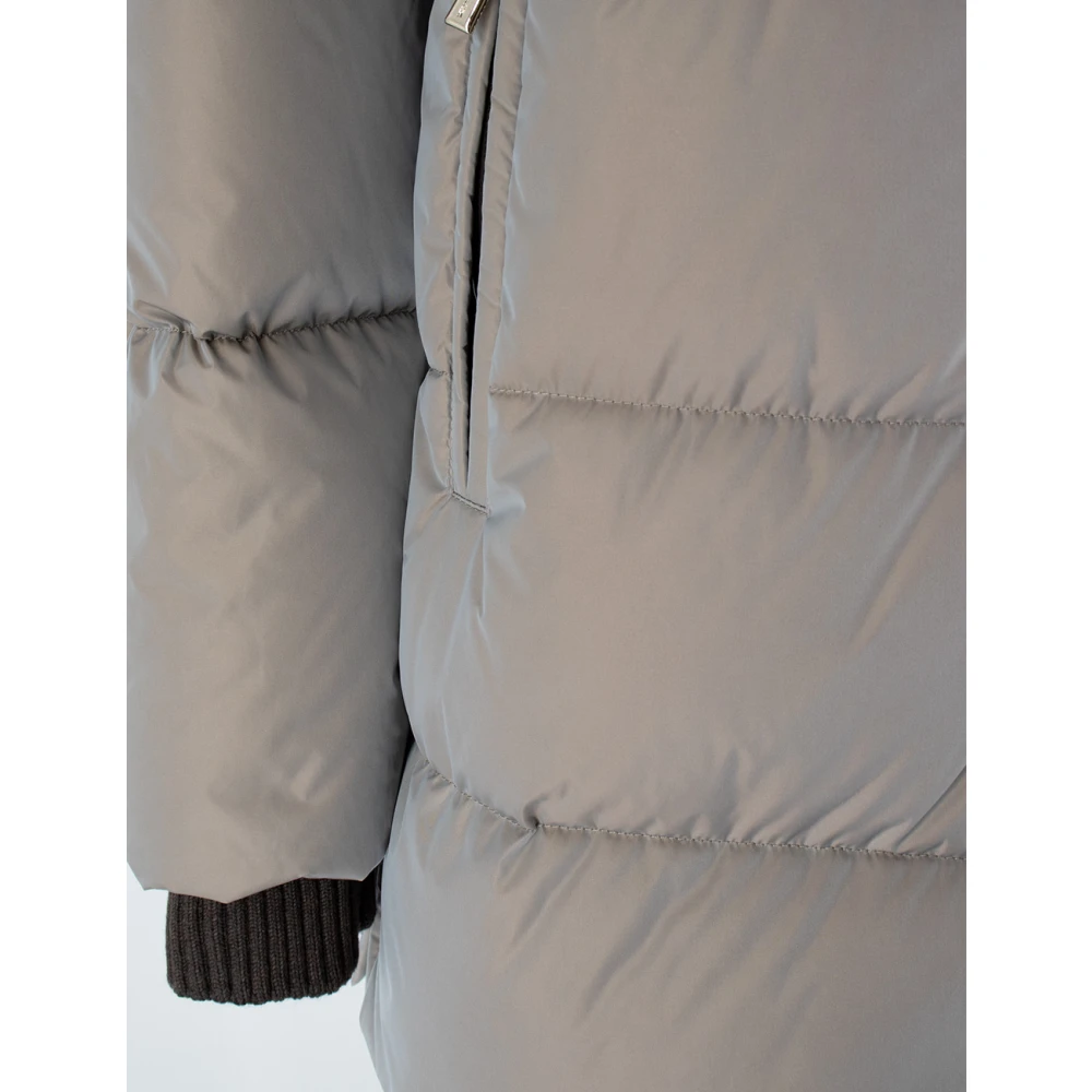 Moorer Gewatteerde Ganzendons Hooded Jas Beige Dames