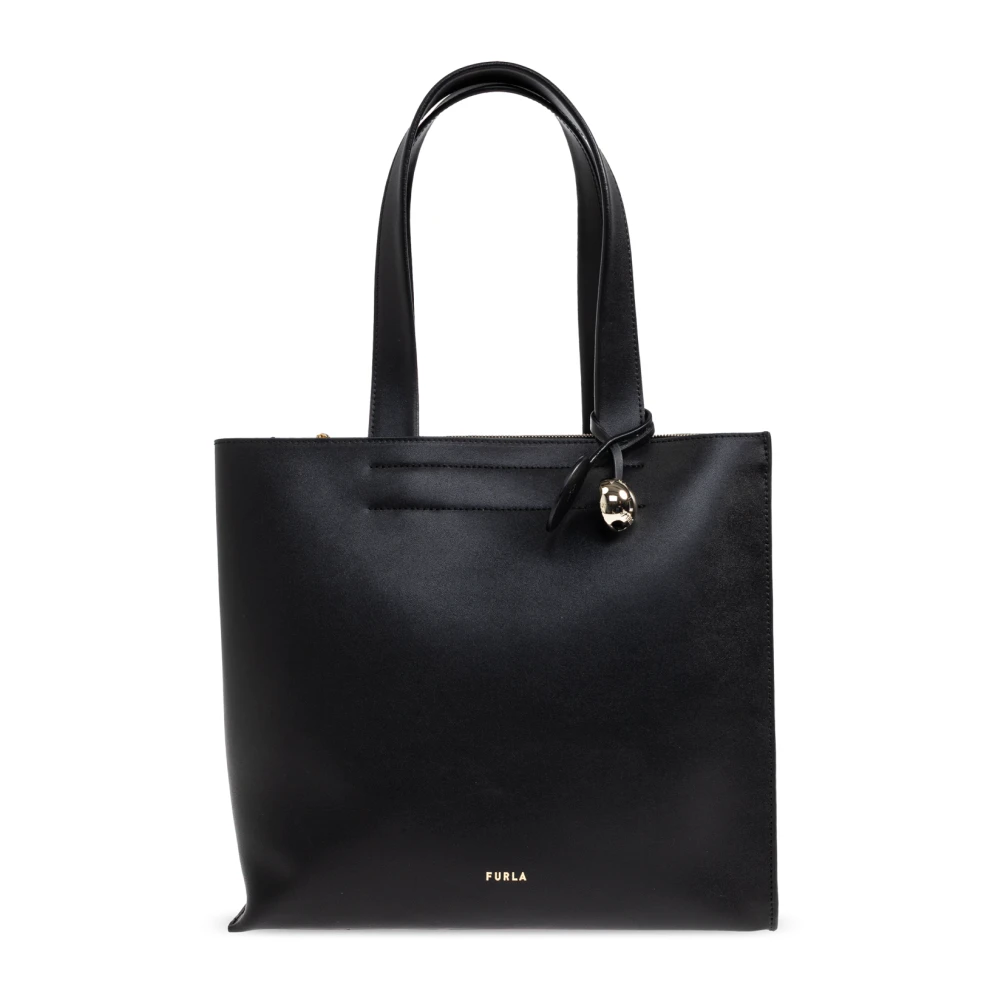 Furla Vrouw Zwart Tassen Dames, One Size, Leer, Divide Medium Bag