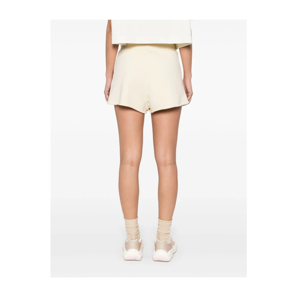 Autry Witte Katoenen Shorts met Elastische Tailleband White Dames