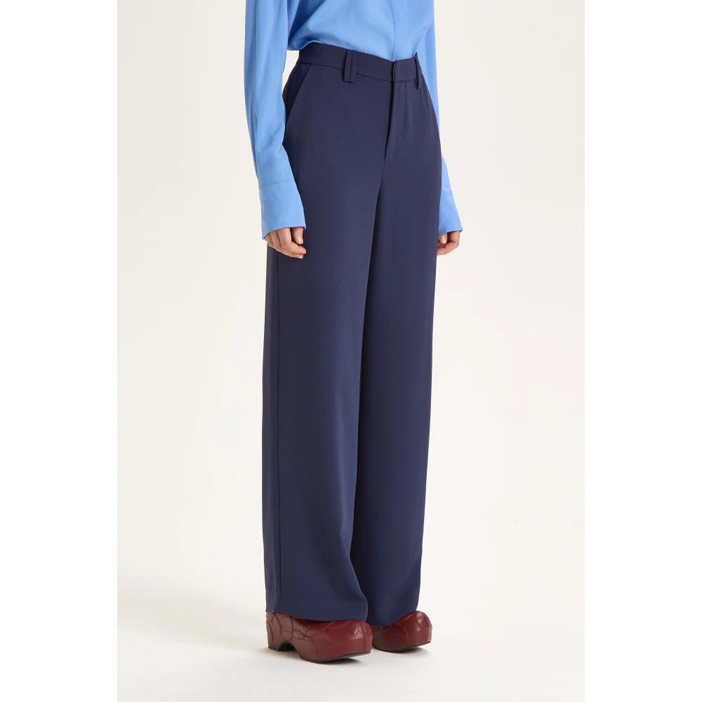 Maliparmi Elegante Crepe Broek Blue Dames