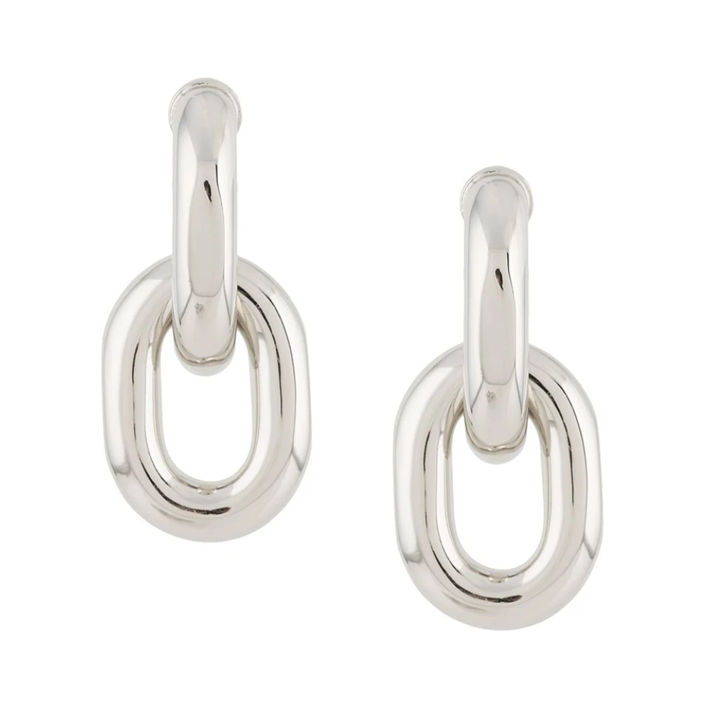 Rabanne Gray Earrings, Female, One Size, Xl Link Double Hoop Earrings