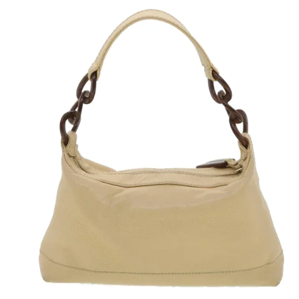 Chanel Vintage Pre-owned Leather chanel-bags Beige Dames