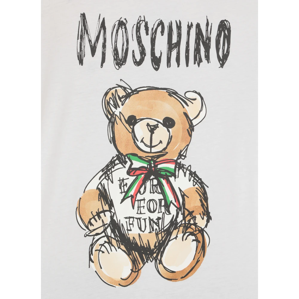 Moschino Witte Teddy Bear Logo T-shirt White Heren
