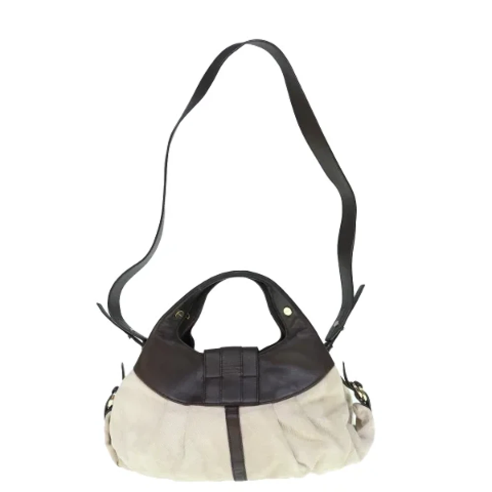 Bvlgari Vintage Pre-owned Canvas handbags Beige Dames