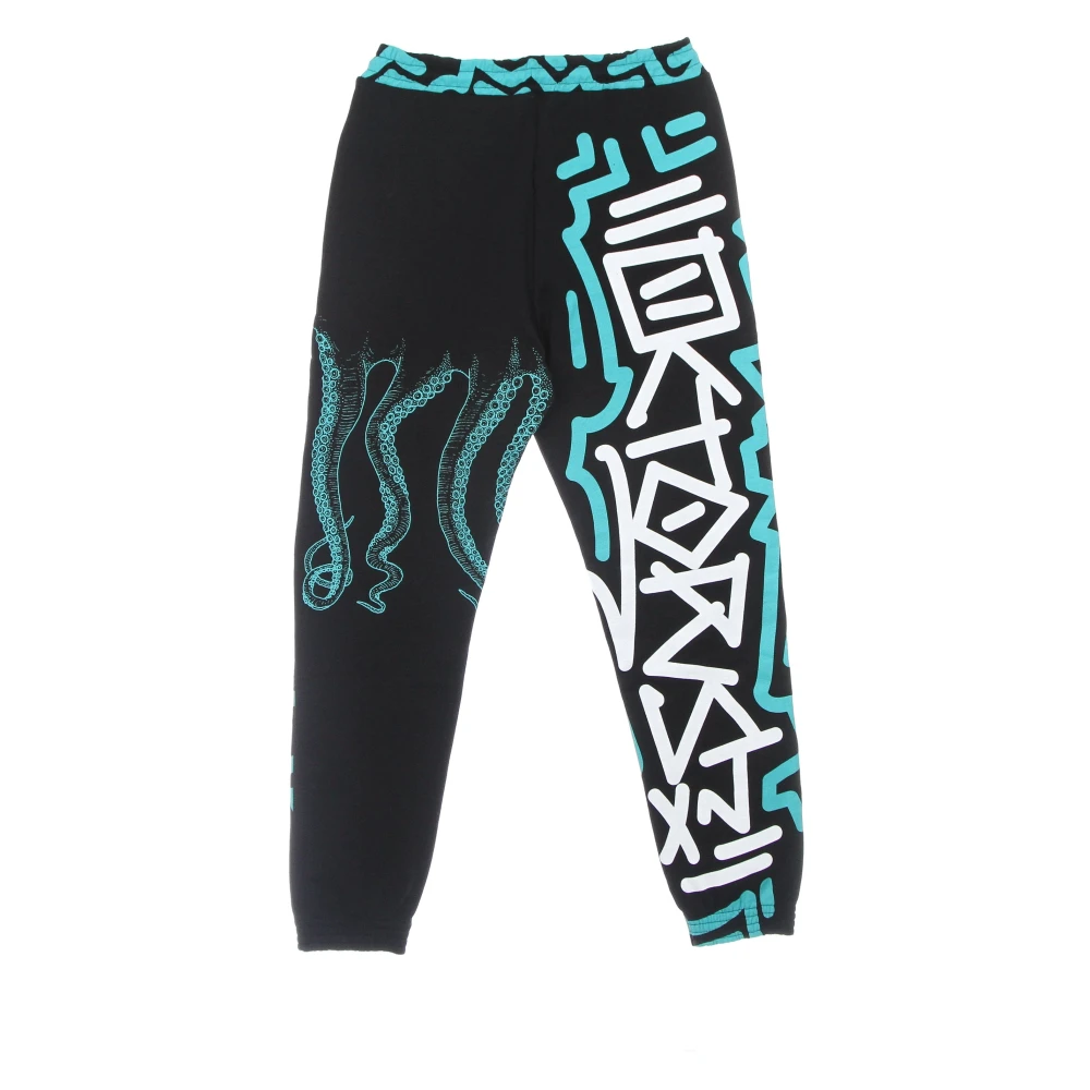 Octopus Zwarte lichtgewicht trainingsbroek met elastische taille Multicolor Heren