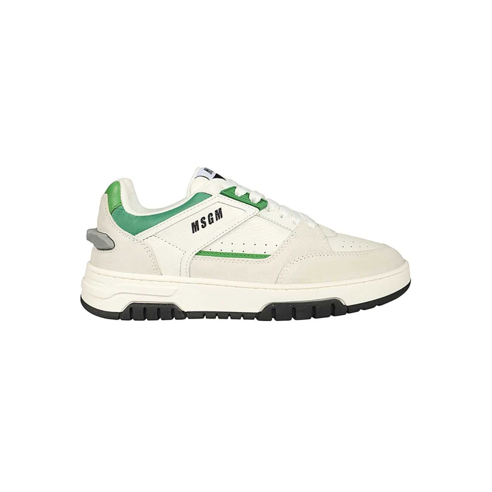Msgm Lage leren sneakers met ronde neus Heren Schoenen Veelkleurig Multicolor