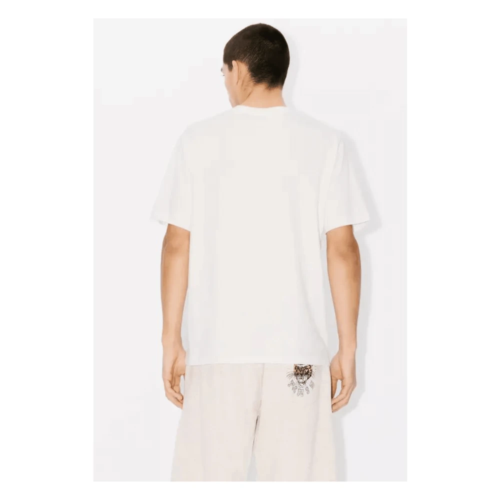 Kenzo Oranje Wit Korte Mouw Katoenen T-shirt White Heren