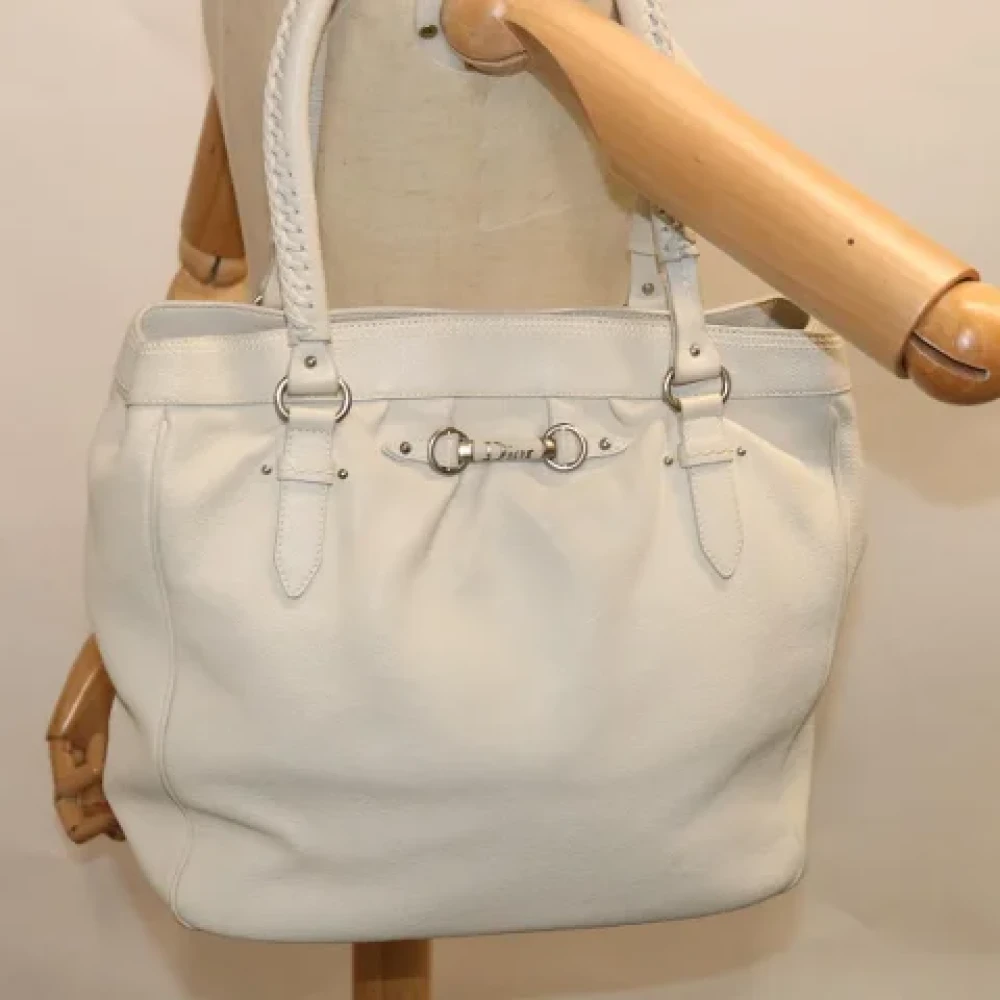 Dior Vintage Pre-owned Leather totes White Dames
