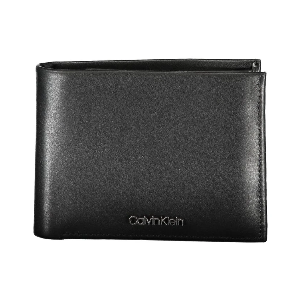 Calvin Klein Elegante Leren Portemonnee voor Mannen Black Heren