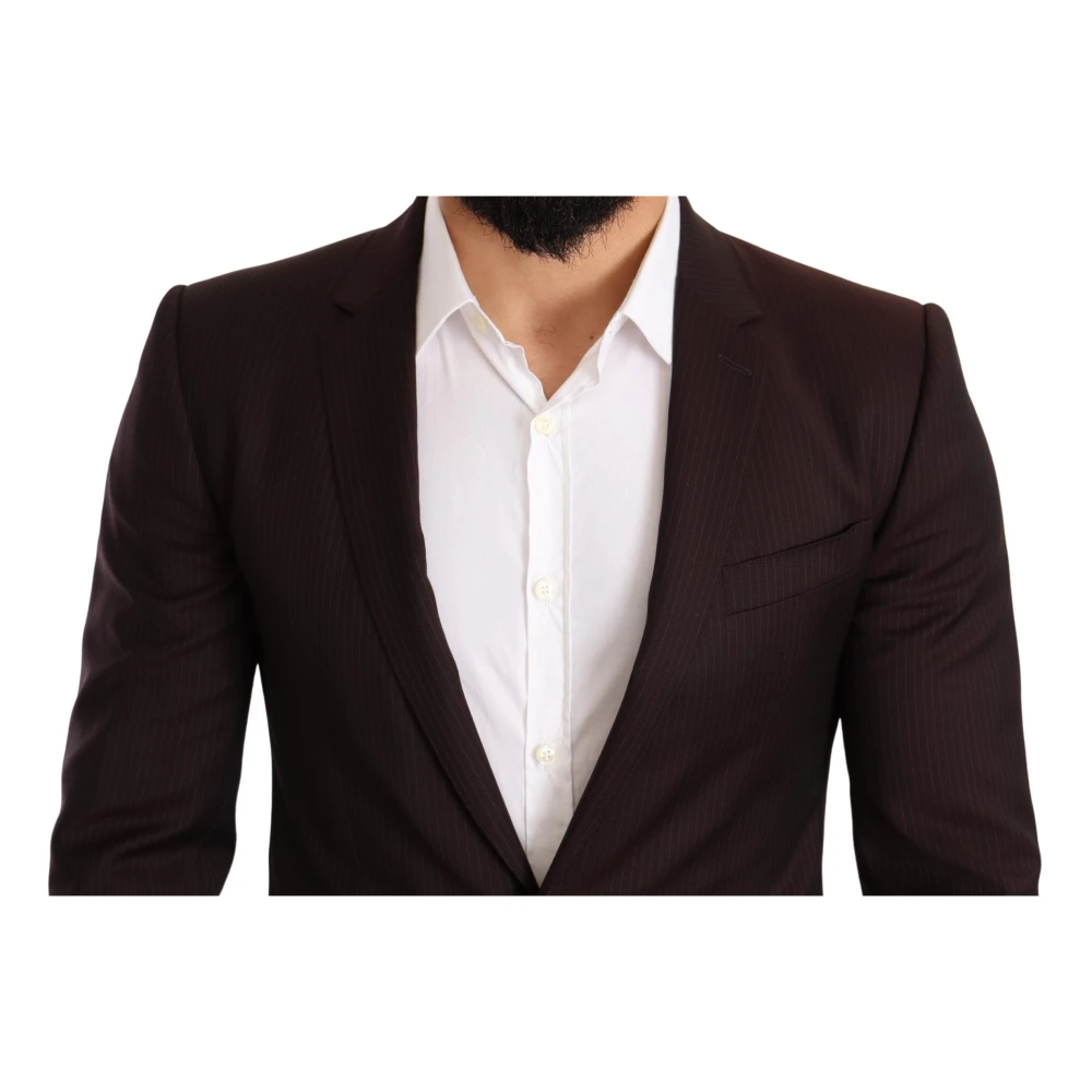 Dolce & Gabbana Bordeaux Gestreept Slim Fit Pak Red Heren