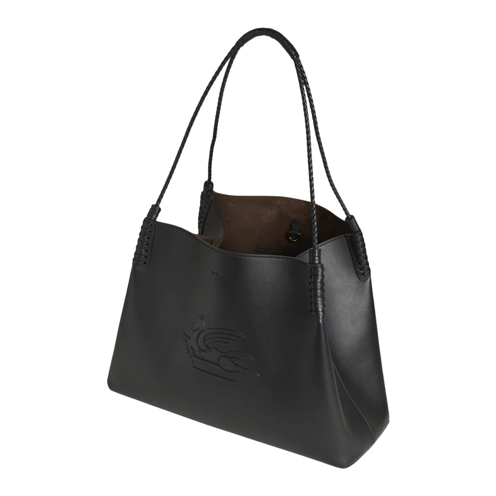 ETRO Zwarte Leren Tote Tas Black Dames