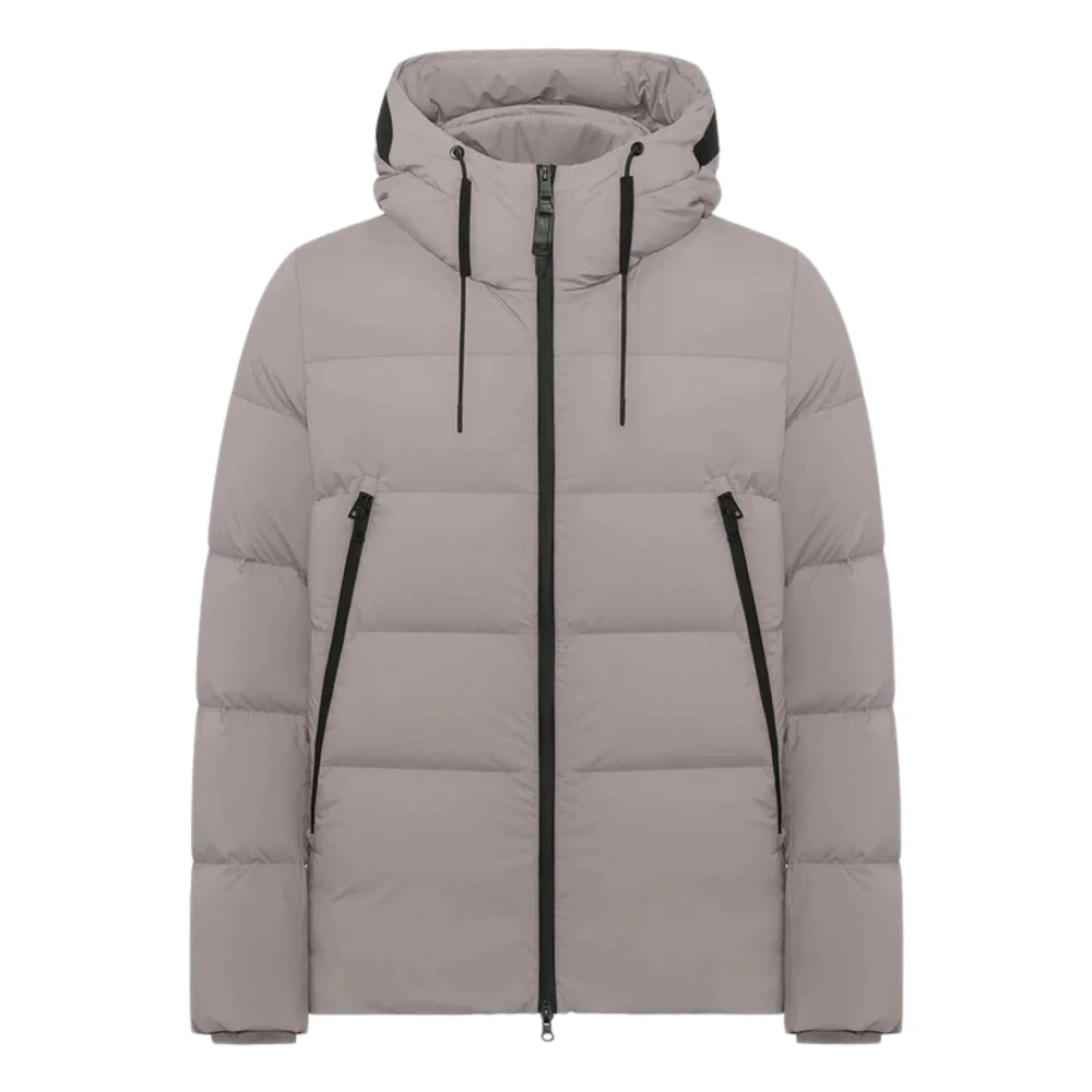 Duno Opvouwbare gewatteerde jas met neopreen details Beige Heren