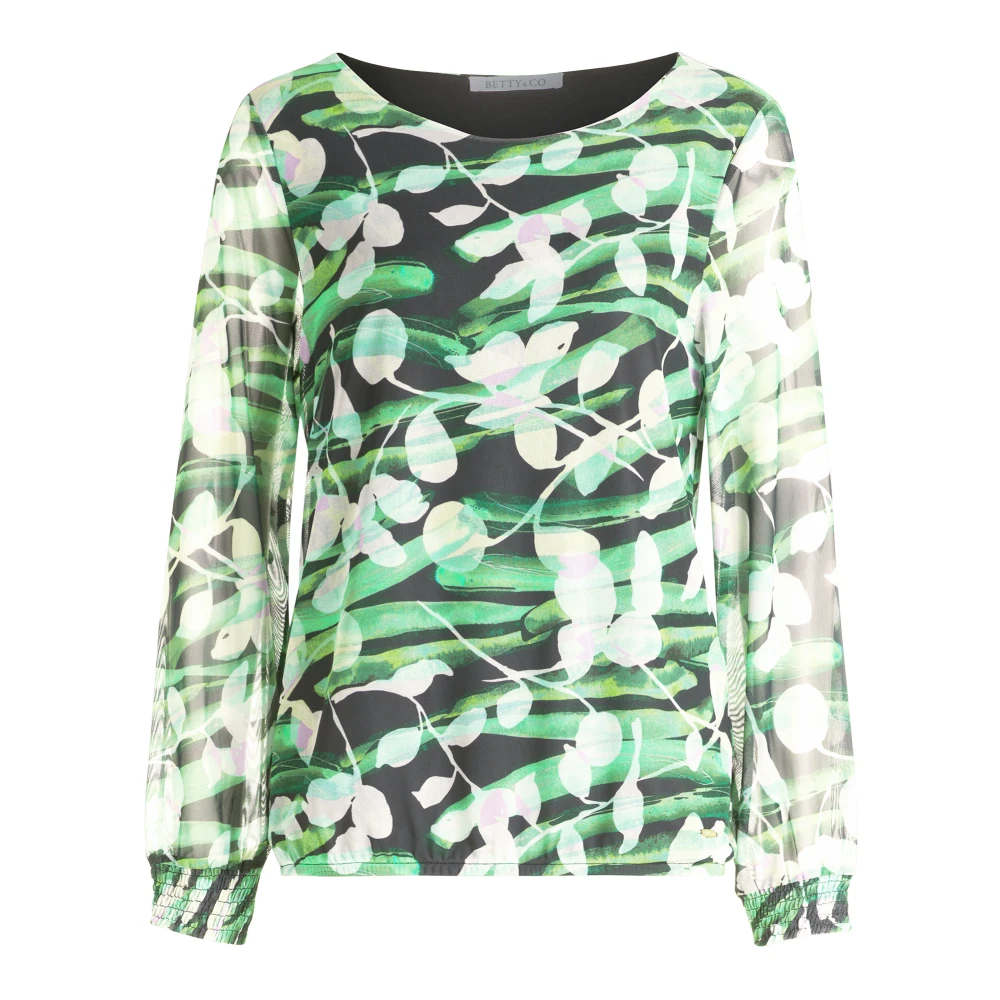 Betty & Co Bloemenblouse met Ruches en Koord Multicolor Dames
