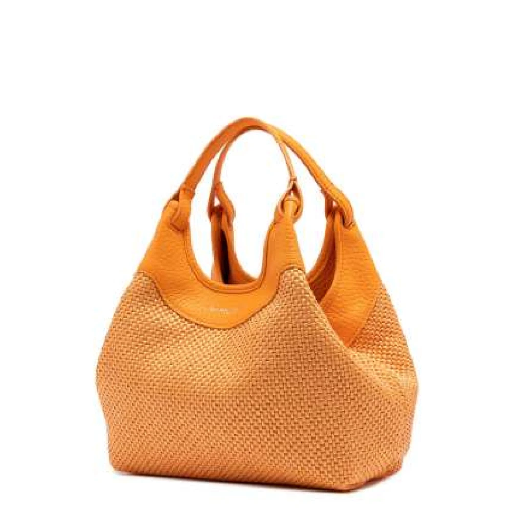 Gianni Chiarini Strooien handtas met leren handvatten Orange Dames