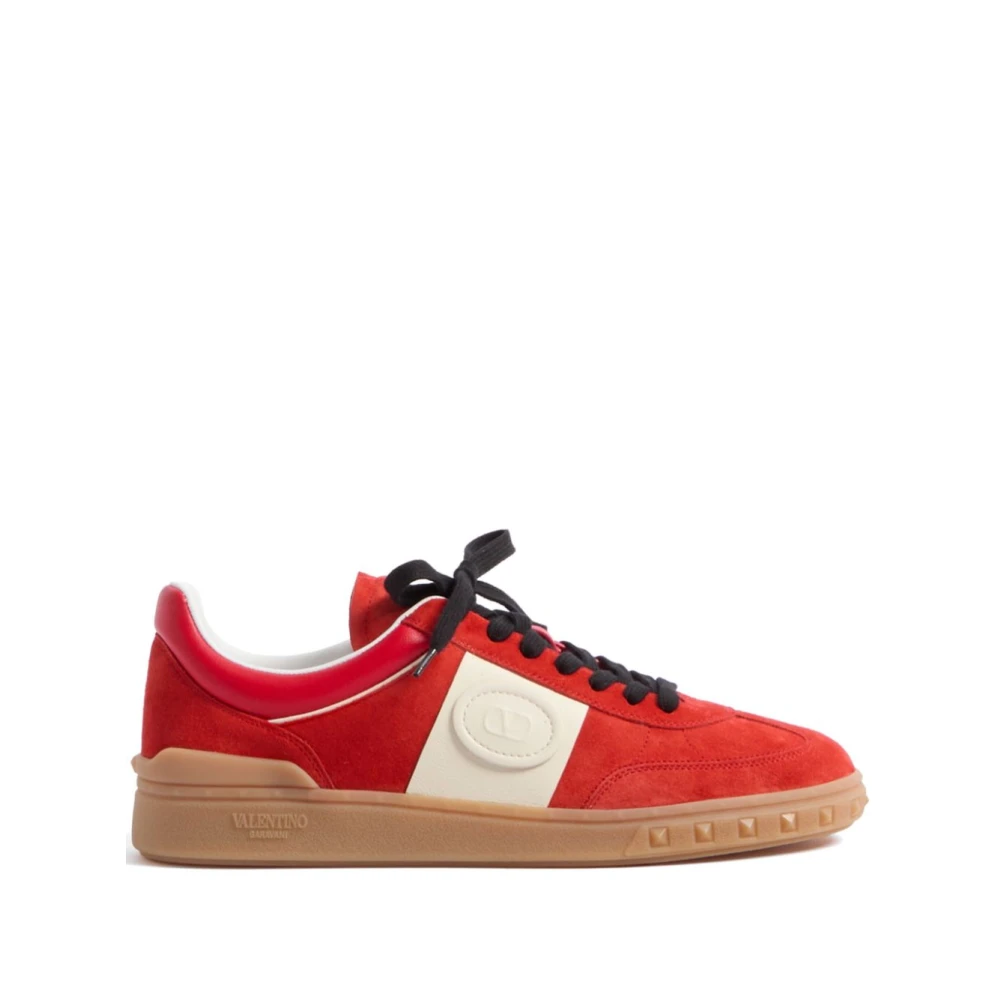 Valentino Garavani Men's Red Trainers With Signature Rockstud Detailing - Sneakers - 11 Uk - Shoes