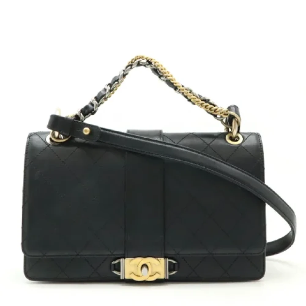 Chanel Vintage Pre-owned Leather handbags Black Dames