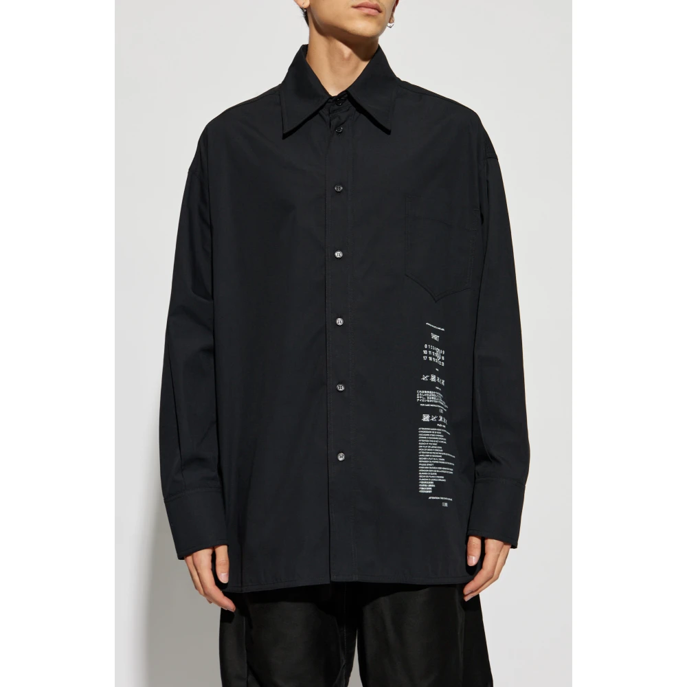 MM6 Maison Margiela Gedrukt overhemd Black Heren