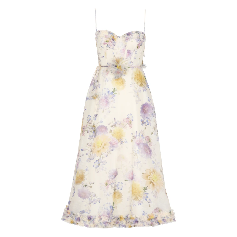Zimmermann Women's Multicolor Luna Ruffle Midi Dress - Midi Dresses - S - Dresses