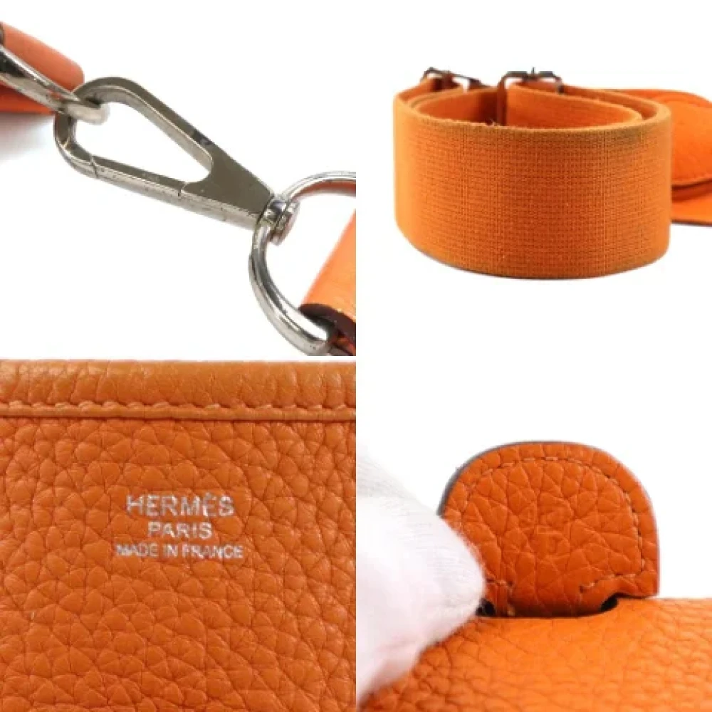 Hermès Vintage Pre-owned Leather shoulder-bags Orange Dames
