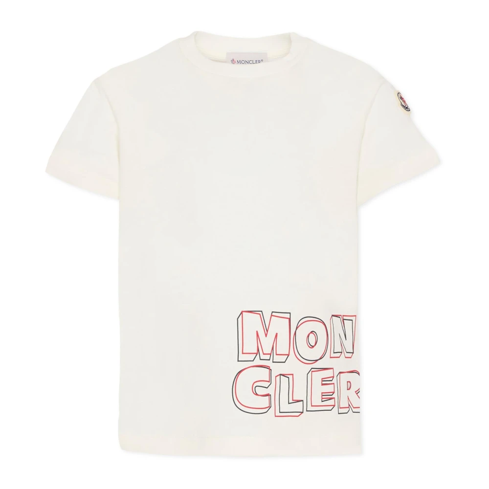 Moncler Boys Beige Short Sleeves T-Shirt - Kids Short Sleeve T-Shirts - 12 Y - Kids