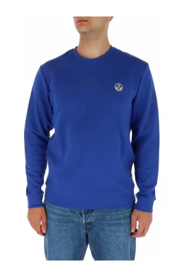 Blå Crew Neck Sweatshirt Alla Säsonger