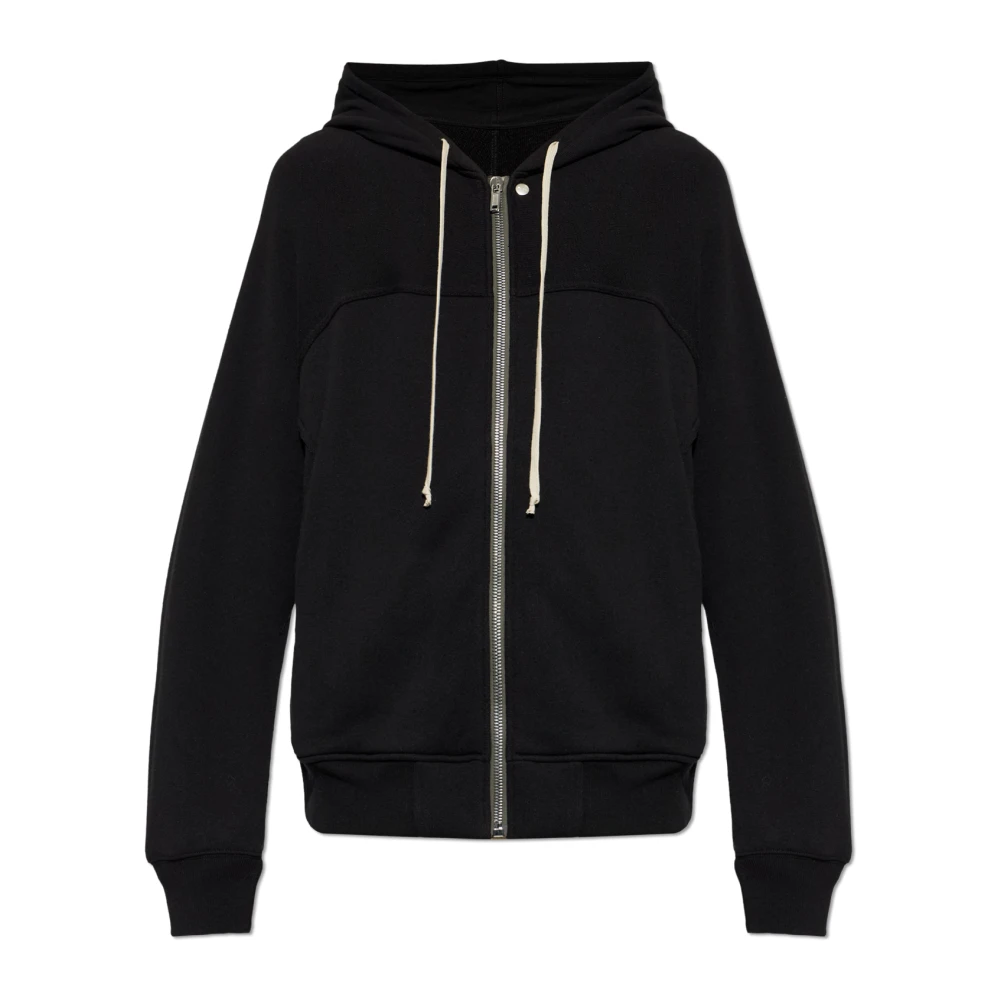 Rick Owens Black The Cotton Hoodie - Male - Zip-Throughs - L - Sweatshirts & Hoodies