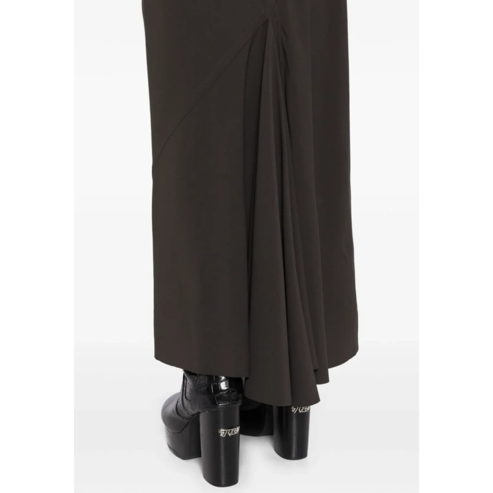 Rick Owens Donkere Stof Bias Rok Gray Dames