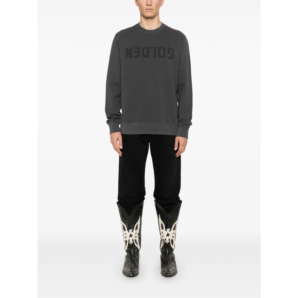 Golden Goose Antraciet Gouden T-Shirt Gray Heren