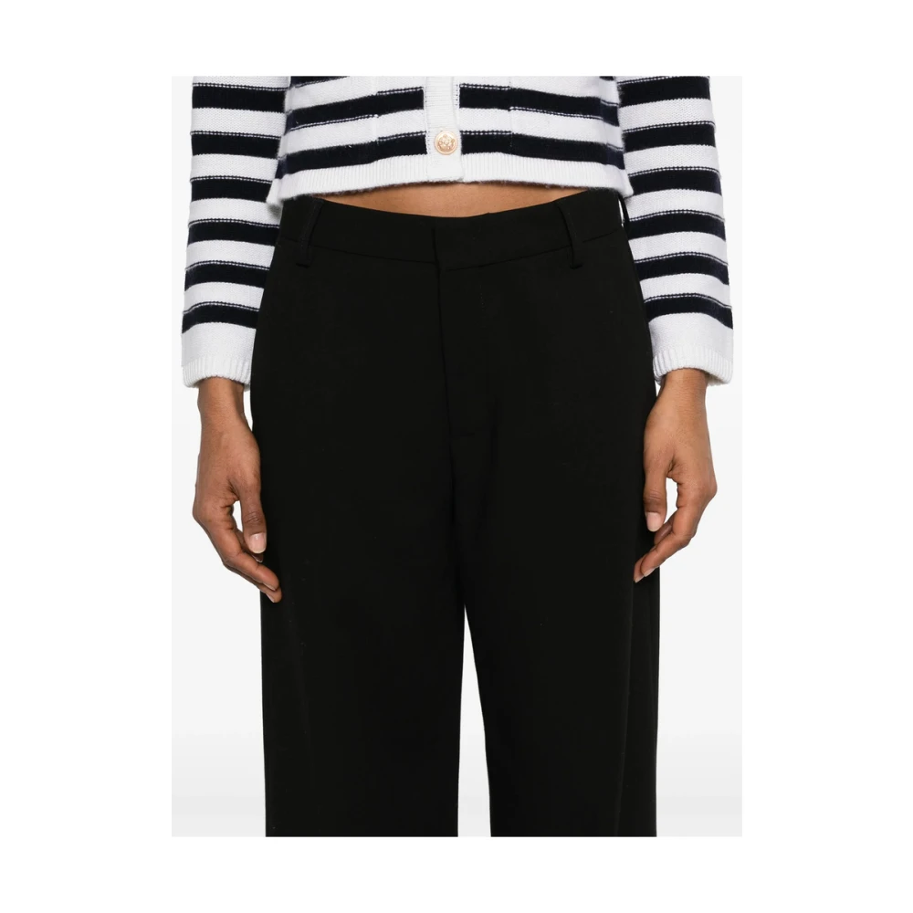 closed Zwarte Broek met Riem en Zakken Black Dames