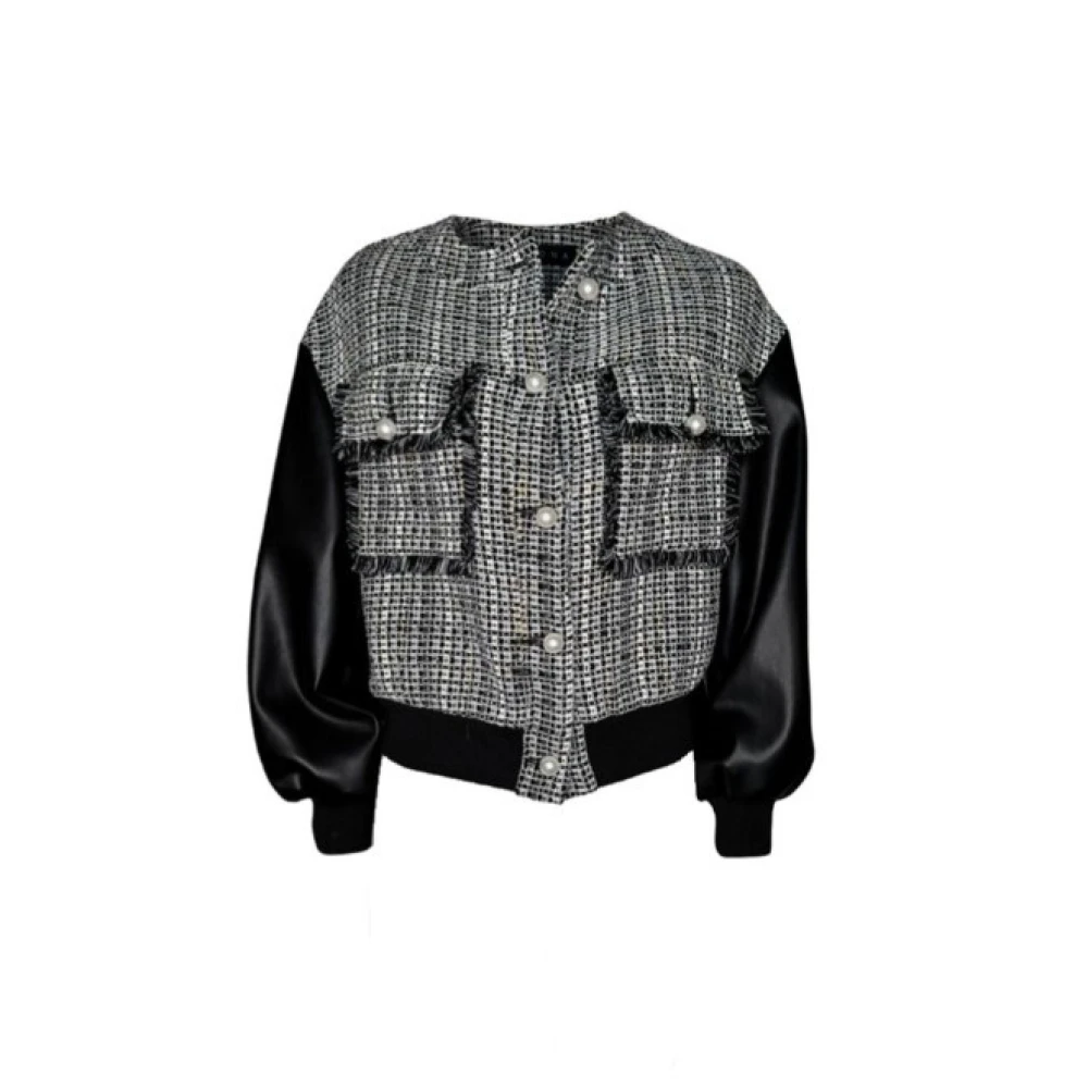 Kaos Bimateriaal Jas Gray Dames