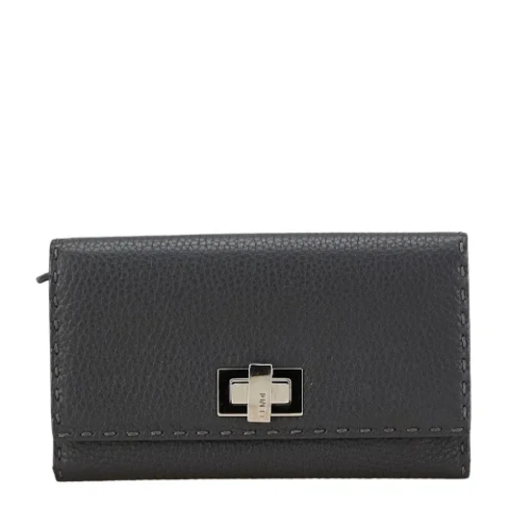 Fendi Vintage Pre-owned Leather wallets Gray Dames