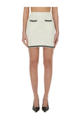 Bow Jacquard Mini Skirt