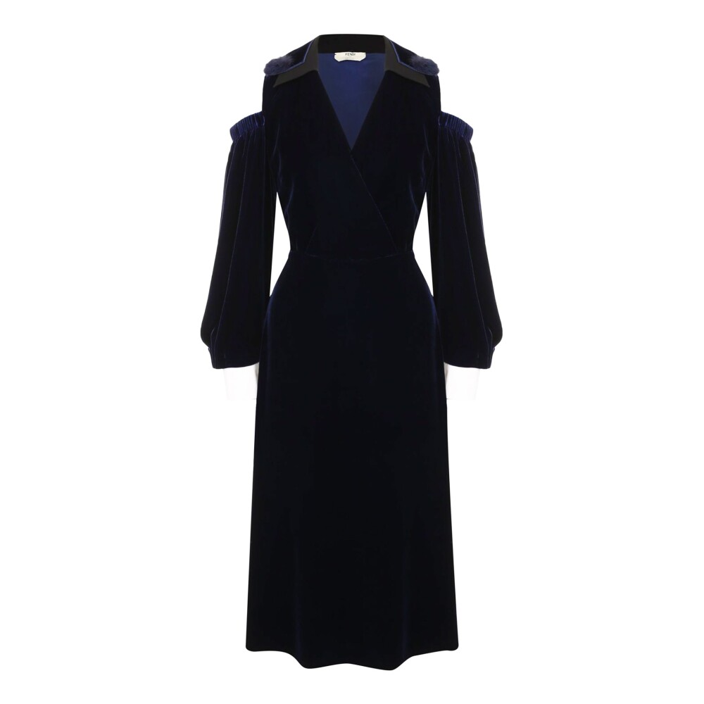 Blue Velvet Midi Dress Fendi Midi Dresses Miinto