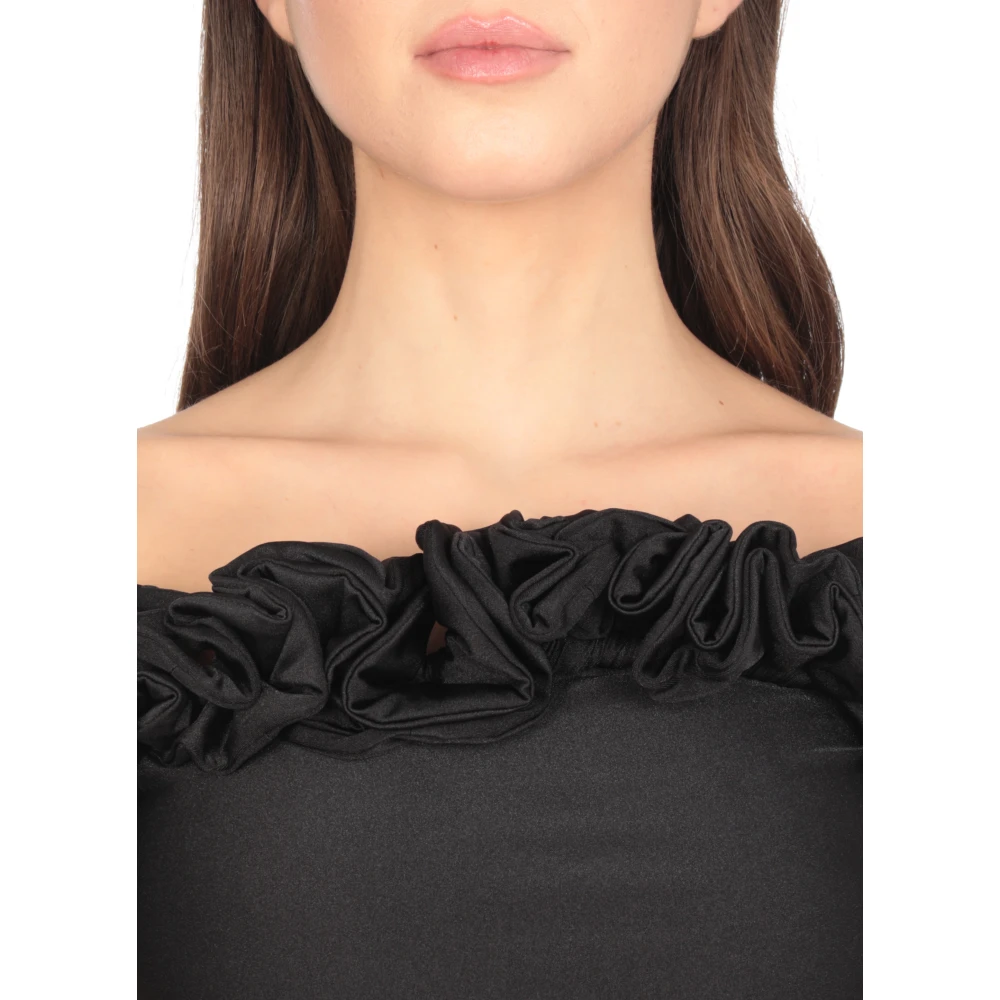 Coperni Zwarte Mouwloze Ruffle Top met Ventilatieopeningen Black Dames