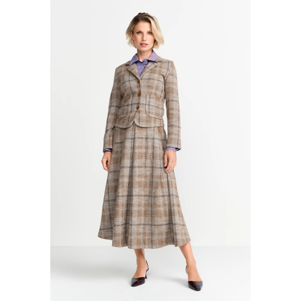 Rich & Royal Elegante Jacquard Blazer voor Vrouwen Beige Dames