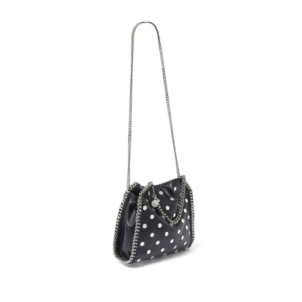 Stella Mccartney Zwarte Stud Ontwerp Ketting-Link Tas Black Dames