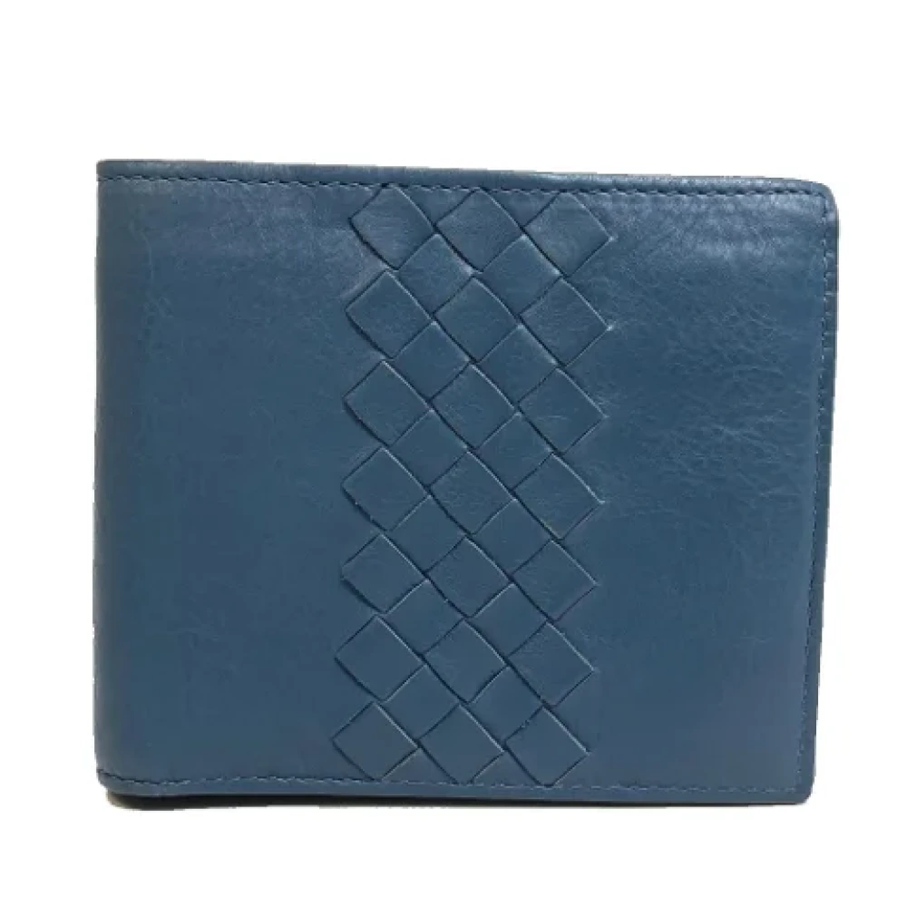 Bottega Veneta Vintage Pre-owned Leather wallets Blue Dames