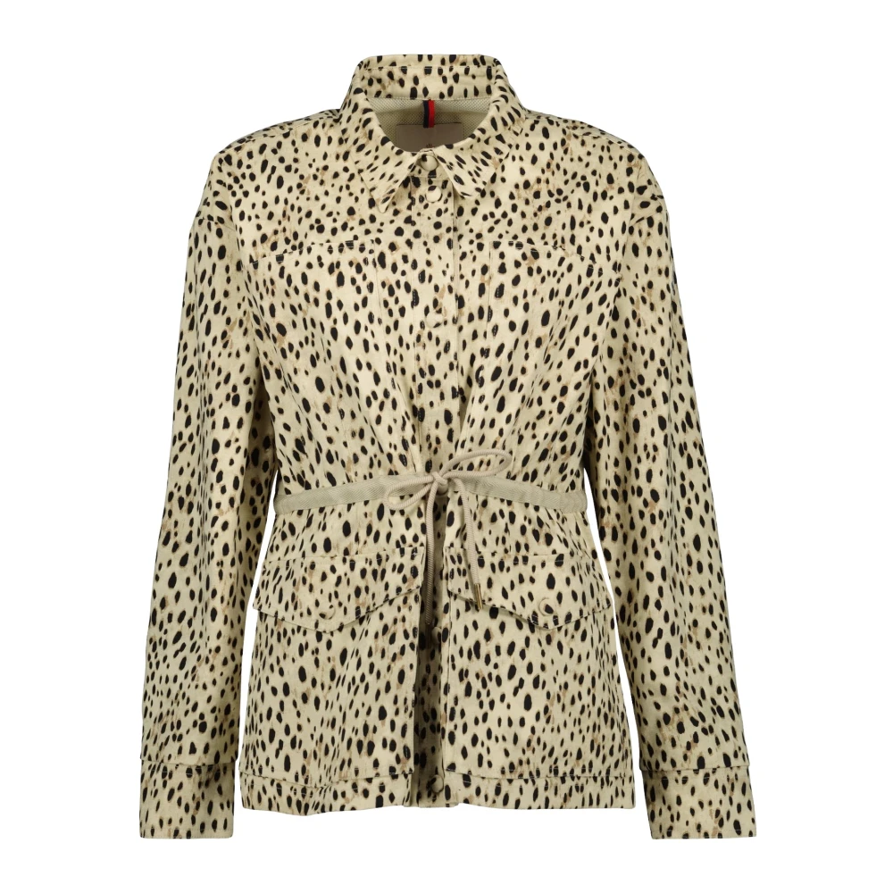 Moncler Women's Beige Leopard Print Windbreaker For Spring-Summer 2025