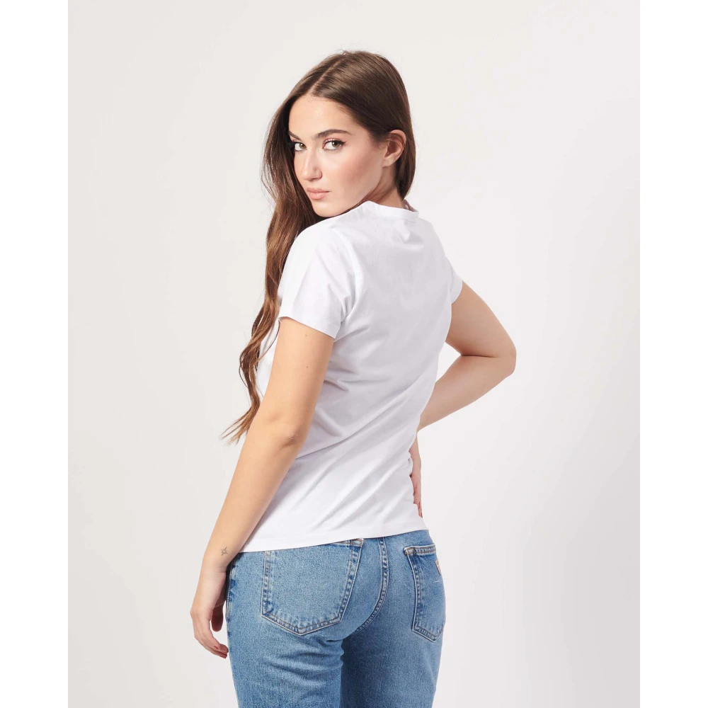 Hugo Boss Witte T-shirt met bedrukt logo White Dames
