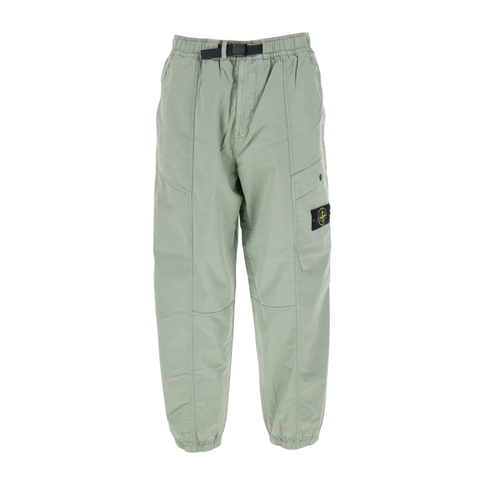 Stone Island Groene katoenen broek met afneembaar kompas Green Heren