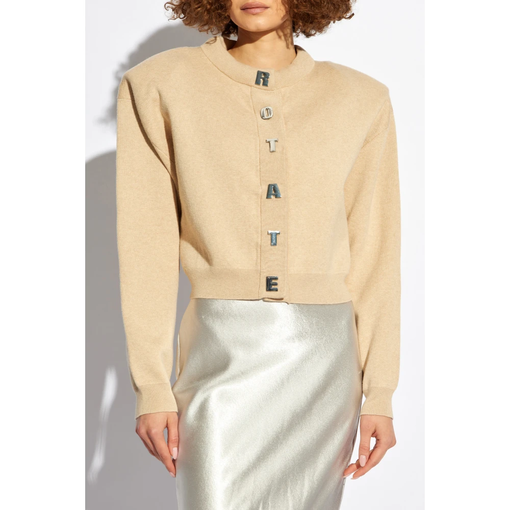 Rotate Birger Christensen Cardigan met logo Beige Dames